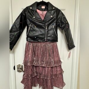 FAO.abulous FAO Schwarz Layered Dress with Black Polk a Dot Jacket Girls